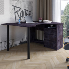 Геймерский компьютерный стол LION Буст угловой с ящиками Бетон темный (LION-041451)