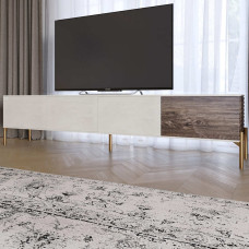 Тумба під телевізор на золотих металевих ніжках LION Грей Бетон Style/Дерево (LION-042533)