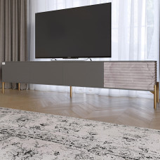 Тумба під телевізор на золотих металевих ніжках LION Грей Антрацит/Камінь (LION-042546)