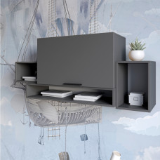 Полиця LION Краш з одним закритим відсіком Антрацит (LION-044072)