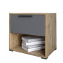 Тумба приліжкова LION Краш з висувною шухлядою Дуб аппалачі/Антрацит (LION-044134) - фото 2