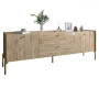 Тумба под телевизор с ящиками LION Wood с золотыми ножками 160x40x65 см Дуб Аппалачи (LION-043112) - фото 2