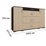 Комод 2Д4Ш Сокме Марк 150x91,2x37 Дуб родос/Венге магія (SKM-081291) - фото 4