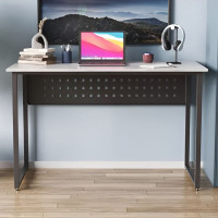 Стол письменный Майк Ferrum-decor 75x140x60 Черный металл ДСП Бетон 32 мм (FRD-106522)