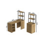 Стол-тумба трансформер Смарт 4/1 с этажеркой Ferrum-decor 1430x1450x500 Черный металл ДСП Дуб Артизан 16 мм (FRD-105128) - фото 4