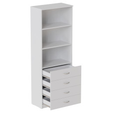 Шафа Анжело Ferrum-decor на 3 полиці з 4 ящики 1900x700x380 ДСП Біле 16 мм (FRD-105019)