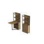 Стол книжка с этажеркой Практик 2 Ferrum-decor 1555x640x990 Черный металл ДСП Дуб Артизан 16 мм (FRD-104630) - фото 1