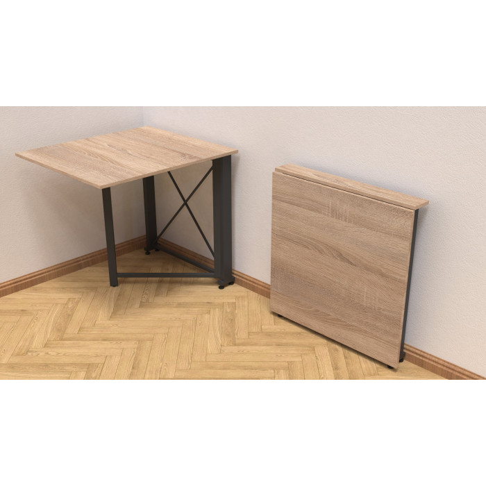 Стіл-книга трансформер Оріон 1 Ferrum-decor 750x810x730 Чорний метал ДСП Дуб Сонома 16 мм (FRD-104600)