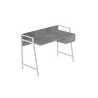 Письменный стол Ferrum-decor Комфорт 750x1000x600 Белый металл ДСП Бетон 32 мм (FRD-103442)