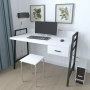 Письмовий стіл Ferrum-decor Комфорт 750x1000x600 Чорний метал ДСП Біле 32 мм (FRD-103422) - фото 2