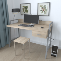 Письмовий стіл Ferrum-decor Комфорт 750x1000x600 Сірий метал ДСП Дуб Сонома 32 мм (FRD-103432)