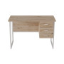 Компьютерный стол Ferrum-decor Гарри 75x140x60 белый ДСП Дуб Сан-Марино 16мм (FRD-104063) - фото 1