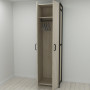 Шкаф Гардероб Уни секция 6 серии Конект Ferrum-decor 220x60x50см Черный металл ДСП Дуб Сонома 16 мм (FRD-104573) - фото 1
