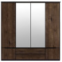 Шкаф в спальню с зеркалом ВМК (БРВ) Джули SZF2D2L2S Венге магия/Дуб конкордия (BRW-1677) - фото 1