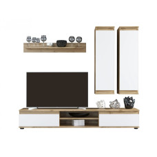 Модульная стенка для гостиной Гербор Люсия 175 Дуб тахо/Нимфея альба (белый) (GRB-1912)