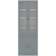 Пенал-вітрина Гербор Кабі REG 2W2D/79/220 Попелястий/Антрацит (GRB-1060)