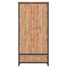 Шкаф распашной с ящиком Гербор Чос SZF2D1S Дуб Тахо/Черный (GRB-1456)