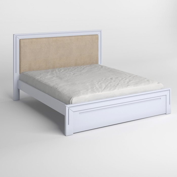 Односпальная деревянная кровать Mebigrand Торонто Т4 Серо-голубой (S2010R80B)/Аляска 23 (бежевый) 80х200 см (MBG-8557)