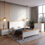 Двуспальная кровать Mebigrand Вирджиния Белый (RAL9003)/Орех светлый 160х200 см (MBG-1619) - фото 1