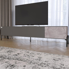 Тумба під телевізор на чорних металевих ніжках LION Грей Антрацит/Камінь (LION-042547)