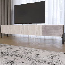 Тумба під телевізор на чорних металевих ніжках LION Грей Самоа димчастий/Камінь (LION-042559)