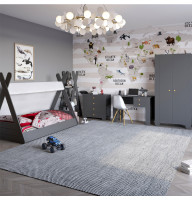 Гарнітур для дитячої спальної кімнати 5 елементів LION Інді Антрацит (LION-041593)