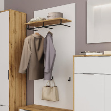 Вешалка в прихожую Сокме Нитро 150х80х27 Дуб вотан/Белый (SKM-081201)