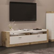 Тумба под телевизор 2Д Сокме Палермо 180,2x51x40,2 Белый/Дуб викинг (SKM-081027)