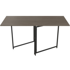 Стол трансформер книга Панама Ferrum-decor 75x148x68 Черный металл ДСП Дуб Сонома Трюфель 16 мм (FRD-106829)