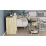 Стол-тумба трансформер Смарт 3/2 с этажеркой Ferrum-decor 1430x1450x600 Черный металл ДСП Дуб Сонома 16 мм (FRD-105119) - фото 3