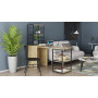 Стол-тумба трансформер Смарт 3/2 с этажеркой Ferrum-decor 1430x1450x600 Черный металл ДСП Дуб Сонома 16 мм (FRD-105119) - фото 4