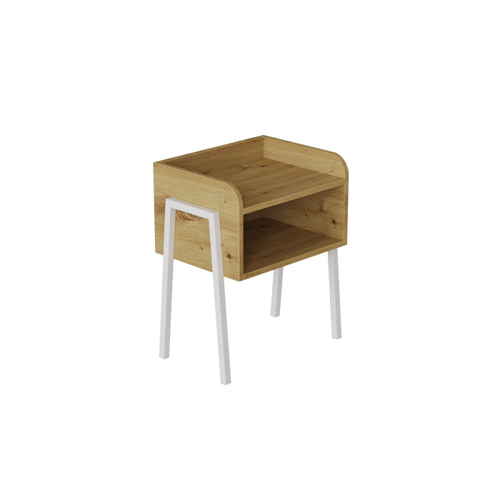 Тумба модульная Ferrum-decor Джузи 540x450x320 металл Белый ДСП Дуб Дуб Артизан 16 мм (FRD-102980)