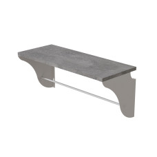 Настінна полиця Ferrum-decor Комфі 260x600x240 метал Білий ДСП Бетон 16 мм (FRD-102750)