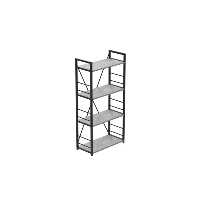 Етажерка 4/60 Ferrum-decor Серії Конект 120x60x28 чорний ДСП Бетон 16мм (FRD-105552)