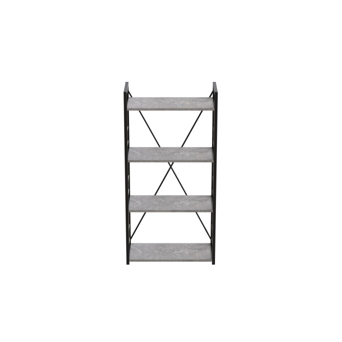 Етажерка 4/60 Ferrum-decor Серії Конект 120x60x28 чорний ДСП Бетон 16мм (FRD-105552)