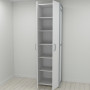 Шкаф Гардероб Уни секция 7 серии Конект Ferrum-decor 220x60x50см Серый металл ДСП Белый 16 мм (FRD-104563) - фото 1