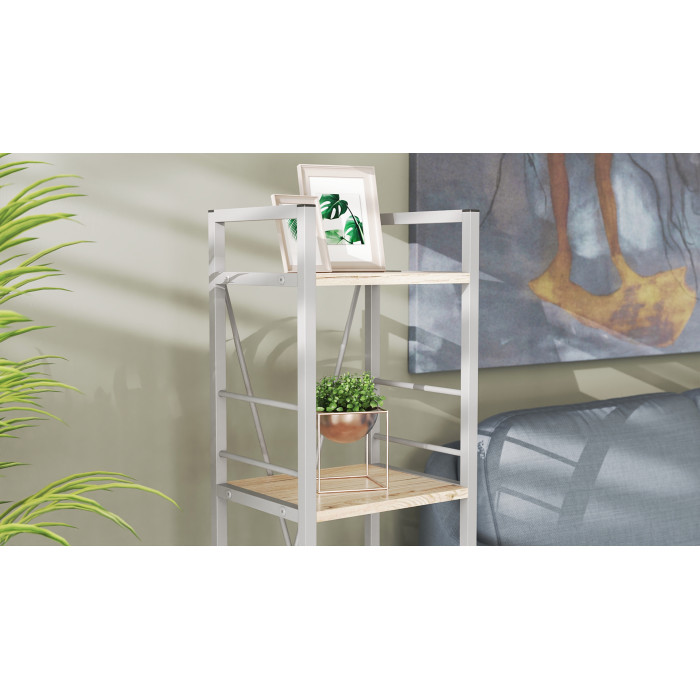 Етажерка 4/34 Ferrum-decor Серії Конект 120x34x28 сірий ДСП Дуб Сан-Марино 16мм (FRD-104284)