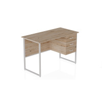 Компьютерный стол Ferrum-decor Гарри 75x140x70 белый ДСП Дуб Сан-Марино 32мм (FRD-101019)