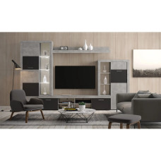 Модульная стенка для гостиной Гербор Альпин (4 элемента) Бетон ательер/Антрацит (GRB-1893)