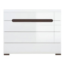 Комод в гостиную ВМК (БРВ) Амелия KOM4S/8/11 N (телескопы) Белый/Белый глянец (BRW-1484)