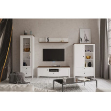 Модульна стінка для вітальні Гербор Каріна N100027 Німфея альба (білий)/Дуб сонома трюфель (GRB-1040)