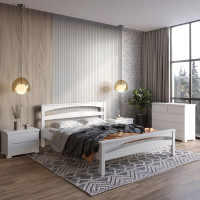 Двоспальне ліжко Mebigrand Чикаго Сіті Білий (RAL9003) 140х200 см (MBG-1550)