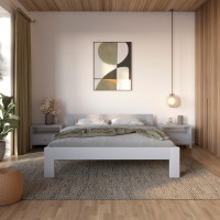 Двуспальная кровать Mebigrand Дели Светло-серый (RAL 7040) 160х190 см (MBG-2220)