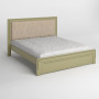 Двоспальне дерев'яне ліжко Mebigrand Торонто Т2 Оливковий (RAL1020)/Аляска 23 (бежевий) 160х200 см (MBG-7844) - фото 2