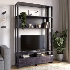 Модуль-4 стелаж з полицями та тумбою під ТВ LION Нобу Бетон темний (LION-042426)