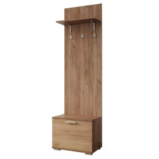 Вішалка підлогова з тумбою Сокме Віва 206х60х37 Дуб крафт табако/Дуб крафт золотий (SKM-081084)