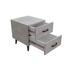 Тумба Віва 2 на конусних ніжках Ferrum-decor 41x35x40 Чорний метал ДСП Бетон 16 мм (FRD-106809)