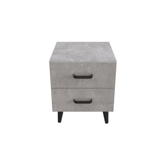 Тумба Вива 2 на конусных ножках Ferrum-decor 41x35x40 Черный металл ДСП Бетон 16 мм (FRD-106809)