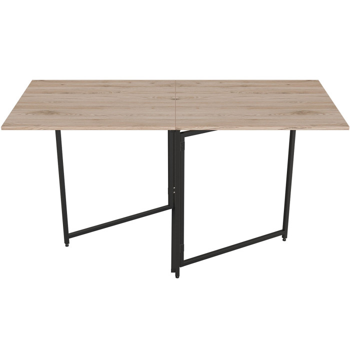 Стіл трансформер книга Панама Ferrum-decor 75x148x68 Чорний метал ДСП Дуб Сан-Марино 16 мм (FRD-106830)
