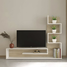 Модульная стенка для гостиной Гербор Снейк Нимфея альба (белый)/Дуб сонома (GRB-1928)